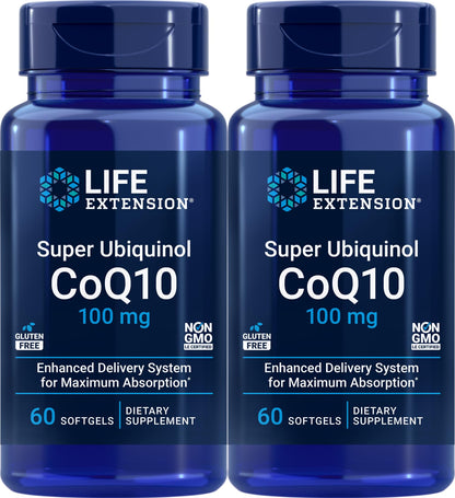 Life Extension Super Ubiquinol CoQ10 100 mg – 60 softgels (Pack of 2)