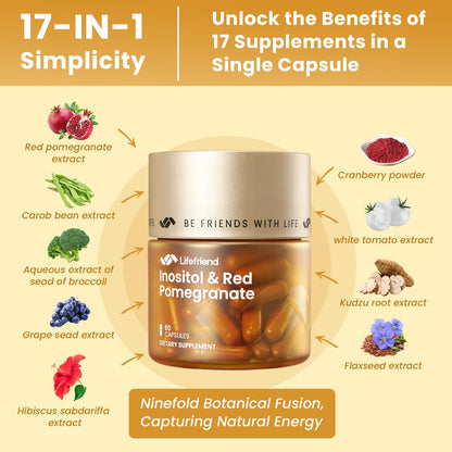 LIFEFRIEND Myo-Inositol & D-Chiro Inositol 40:1 – PCOS, Fertility & Hormonal Balance | 60 Vegan Capsules