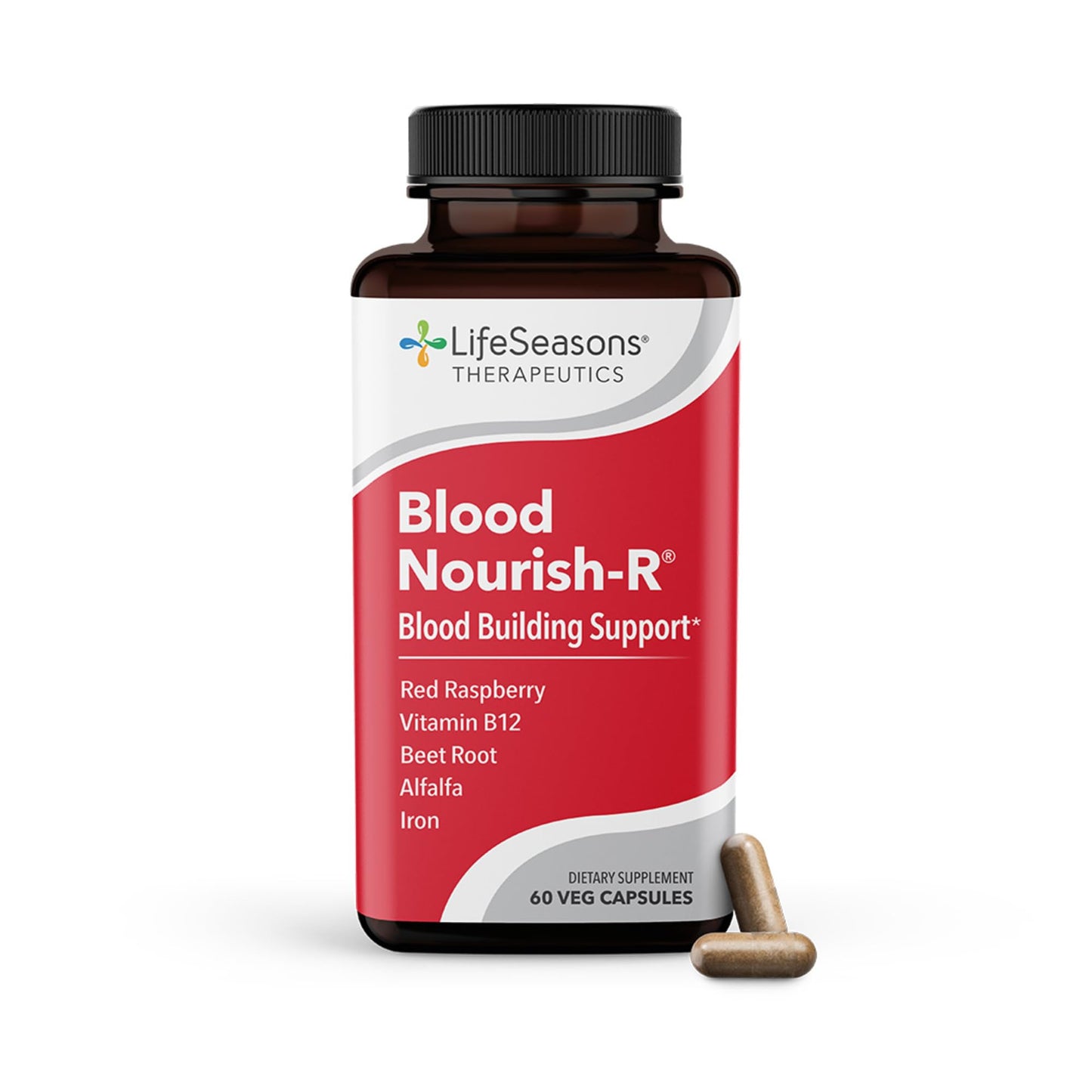 LifeSeasons Blood Nourish-R - Iron Deficiency Supplement - Supports Anemia, Fatigue, Paleness & Dizziness - 60 Capsules