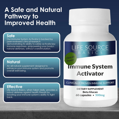 Life Source Basics Immune Support Activator - Beta-Glucan 60 Caps | Non-GMO & Vegan
