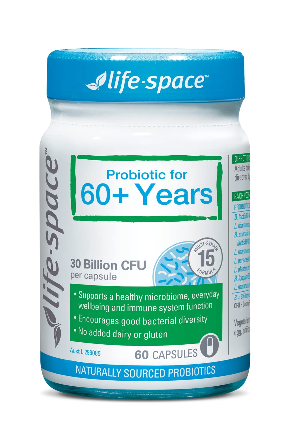 Life Space Probiotic for 60+ Years – 60 Capsules | Immune & Digestive Support