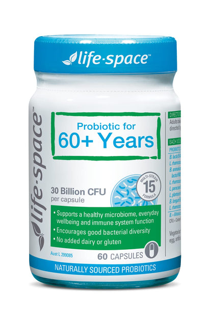 Life Space Probiotic for 60+ Years – 60 Capsules | Immune & Digestive Support