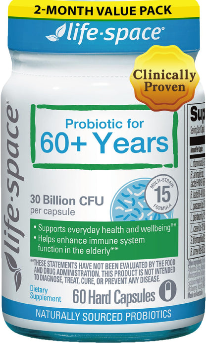 Life-Space Probiotic 60+ | 30B CFU, 60 Caps, Immune & GI Health