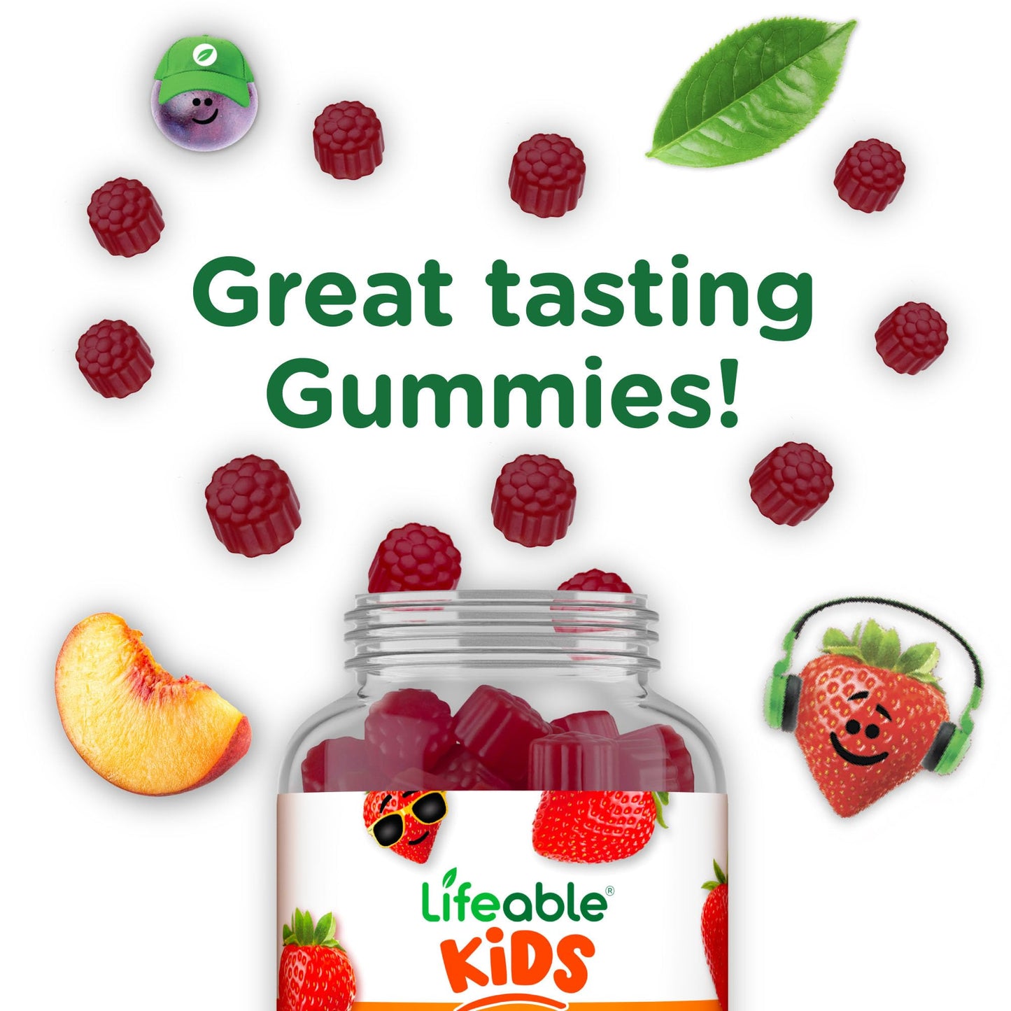 Lifeable Vitamin B6 Gummies for Kids – 50 mg per Gummy, 60 Gummies (2 Pack) – Vegan, Non-GMO, Gluten Free