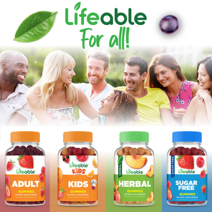 Lifeable Vitamin B6 Gummies 100mg – Vegan Nerve Support | 60 Gummies (Pack of 2)