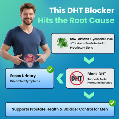 LIFEFRIEND Saw Palmetto Prostate Health for Men - DHT Blocker, Urinary Flow, Nightly Relief