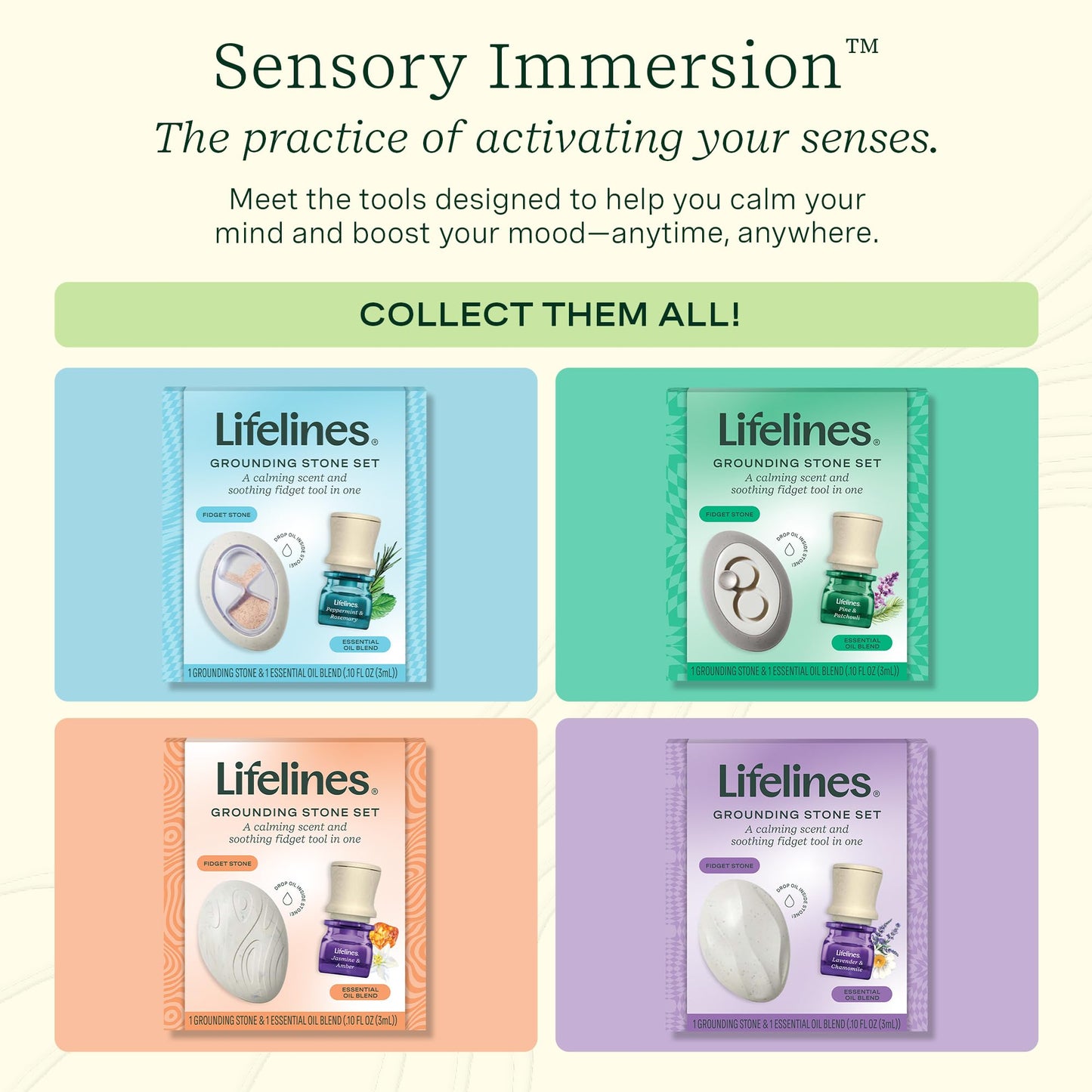 Lifelines Grounding Stone & Oil Gift Set – Fidget Gift for All Ages