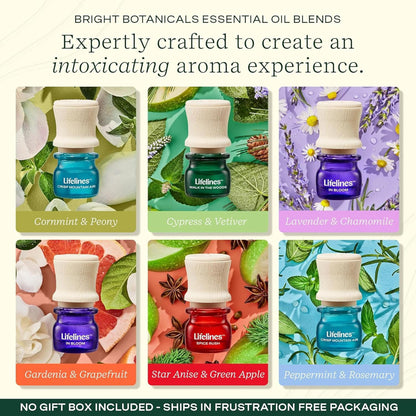Lifelines Bright Botanicals 6-Pack Essential Oil Blends | Diffuser-Ready