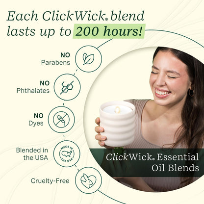 Lifelines Flameless Candle Diffuser with 2 ClickWick Blends – Cordless Waterless Aromatherapy Cream Bubble