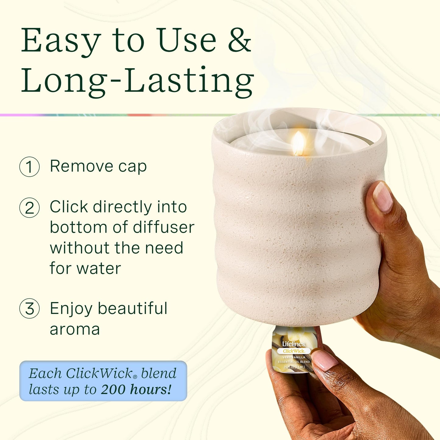 Lifelines ClickWick Very Vanilla 3-Pack – Essential Oil Blends for Lifelines Diffusers