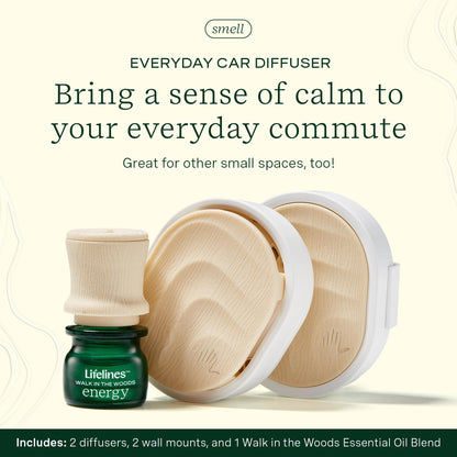 Lifelines Everyday Passive Diffuser Set – Cordless Car Diffuser & Small Space