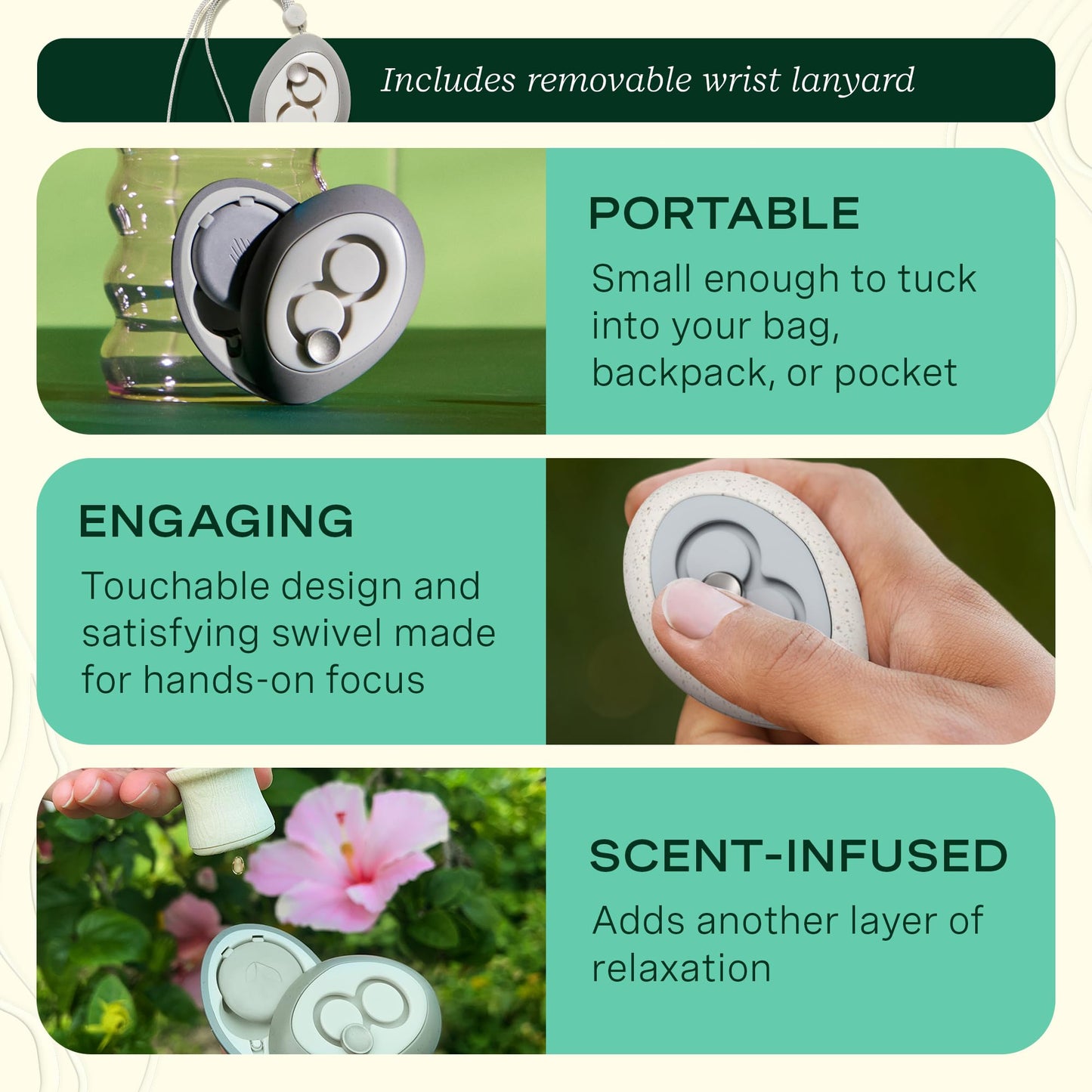 Lifelines Grounding Stone & Oil Gift Set – Fidgets for Tweens, Teens & Adults