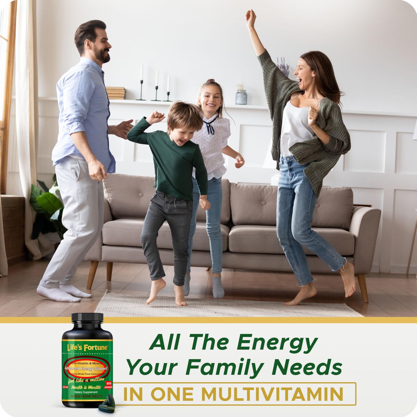 Life's Fortune Multivitamin & Mineral – 60 Tablets | All-Natural Energy & Whole-Food Formula