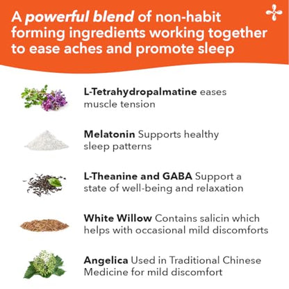 LifeSeasons Relieve-R PM - Eases Nighttime Aches & Discomfort - Relaxes Muscles - Calms The Nervous System - Supports Natural Sleep Cycles & Non Habit Forming - 46 Capsules