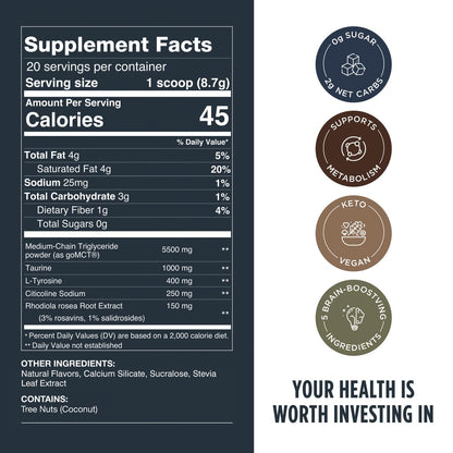 LIFESTACKS Vanilla MCT Oil 3-Pack - Boost Energy & Focus