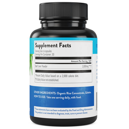 Equip Foods Grass-Fed Beef Liver – Desiccated Liver Supplement | 180 Capsules, 30 Servings
