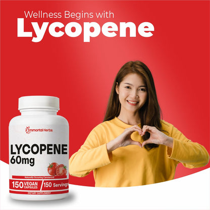 Immortal Herbs Lycopene 60mg for Men – 150 Capsules (Vegan, Non-GMO, Gluten Free)