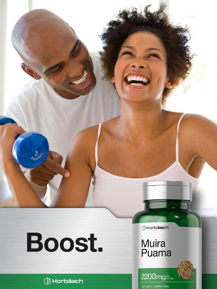Horbäach Muira Puama Root Extract 2200 mg – 90 Capsules | Non-GMO, Gluten Free Supplement