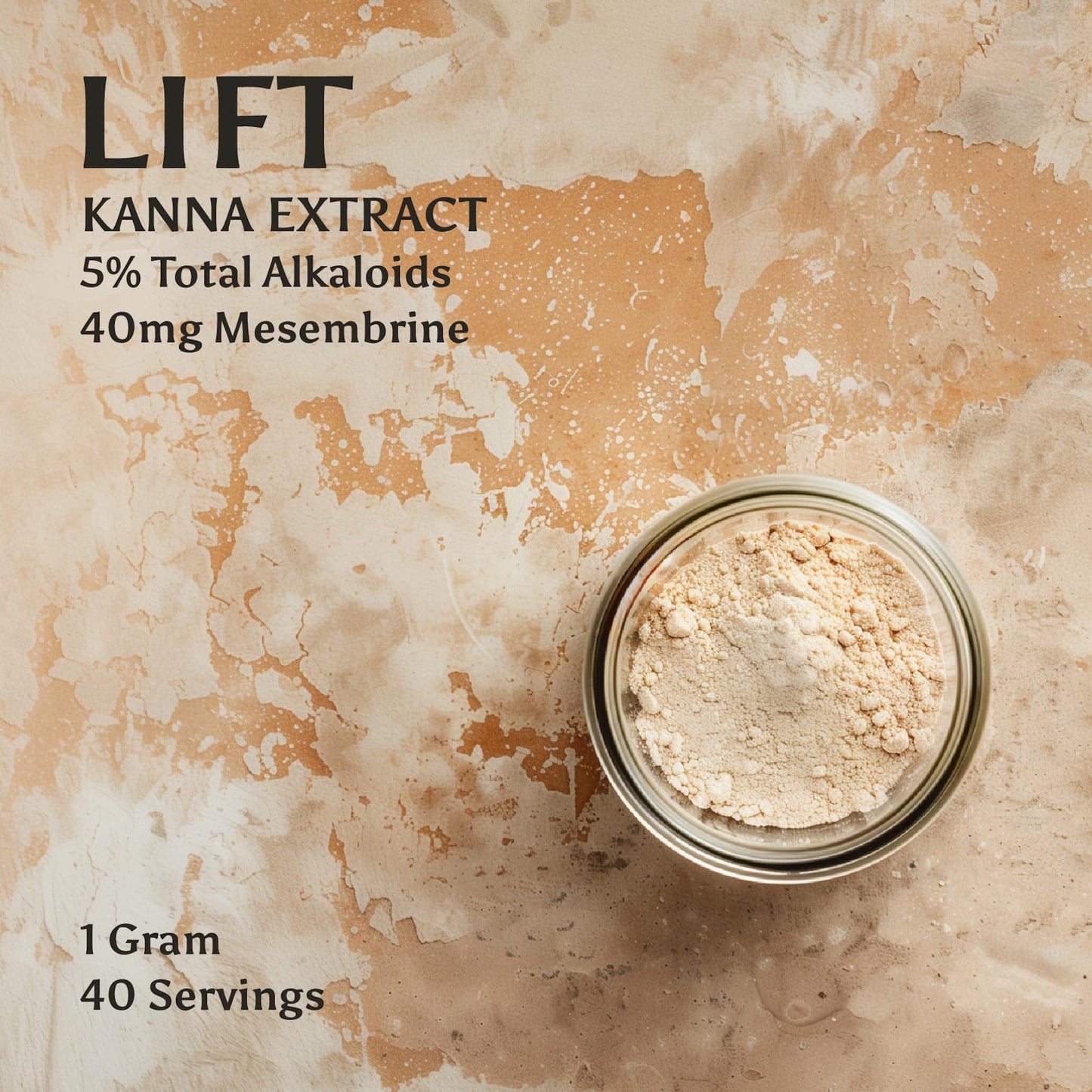 Lift Kanna Extract Powder – 5% Alkaloids, 80% Mesembrine | Lab Tested
