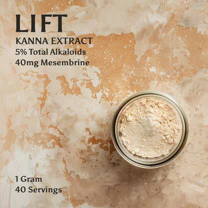 Lift Kanna Extract Powder – 5% Alkaloids, 80% Mesembrine | Lab Tested