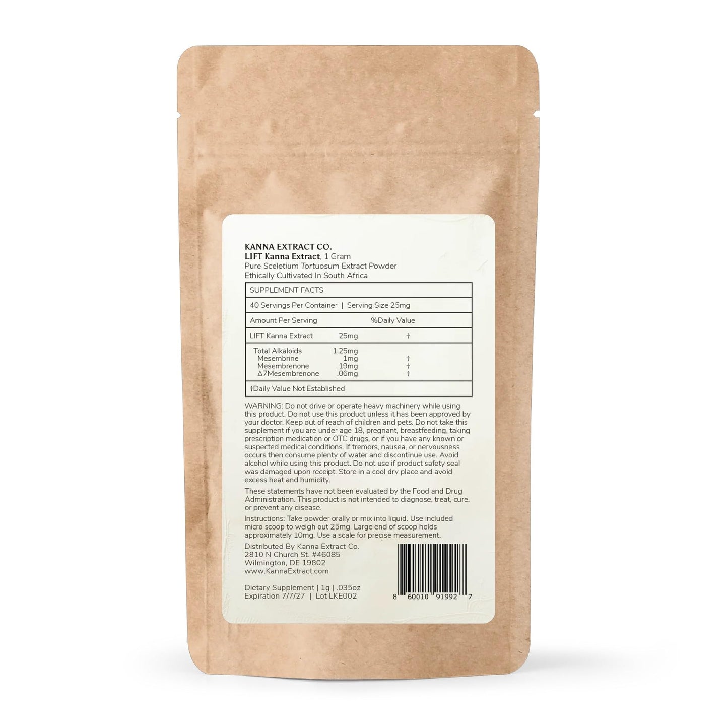 Lift Kanna Extract Powder – 5% Alkaloids, 80% Mesembrine | Lab Tested