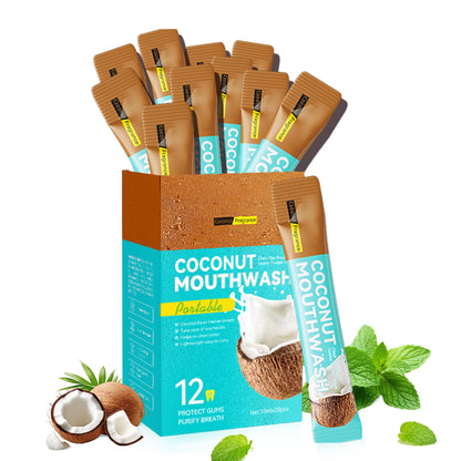 Liillya Coconut Mouthwash – Travel Size Packets, Alcohol-Free, TSA Compliant
