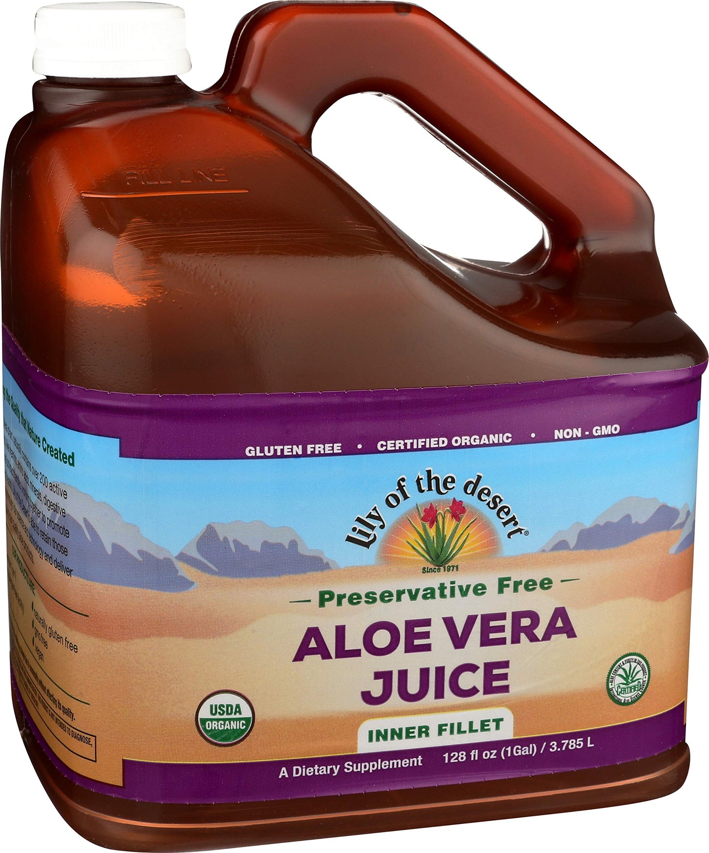 Lily of the Desert Aloe Vera Juice – Organic Preservative-Free Inner Fillet (128 oz)