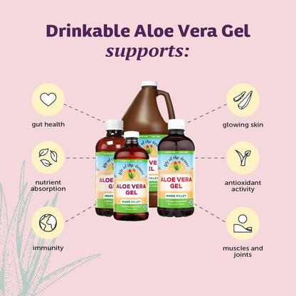 Lily Of The Desert Organic Aloe Vera Juice 2-Pack – Inner Fillet, Gut Health & Digestive Support, 32 Fl Oz Ea
