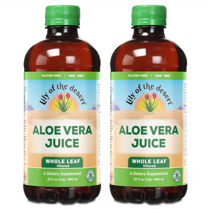 Lily of the Desert Aloe Vera Supplement – Whole Leaf, 32 Fl Oz, 2 Count