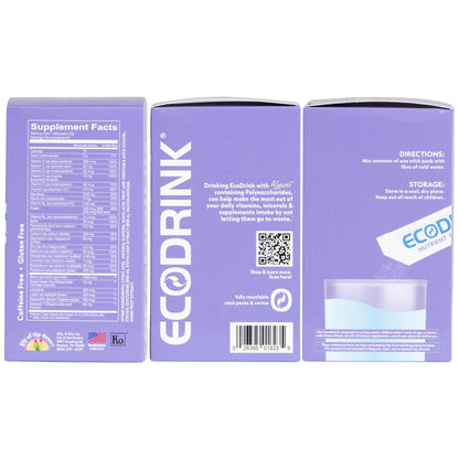 Lily of the Desert EcoDrink Nutrient Support Hydration Packets (3 Flavors) – 24 Stick Packs/Box, 0.25 oz Each
