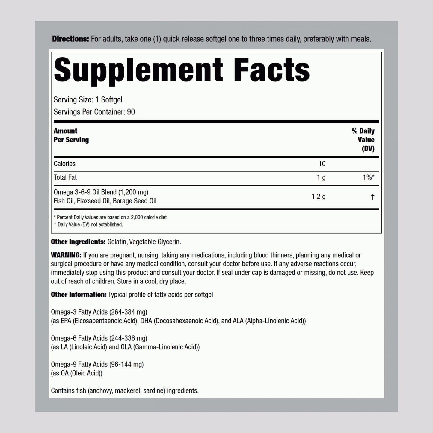 Lindberg Omega 3-6-9 Supplements 1200mg | 90 Softgels | Non-GMO Gluten Free | Pack of 2