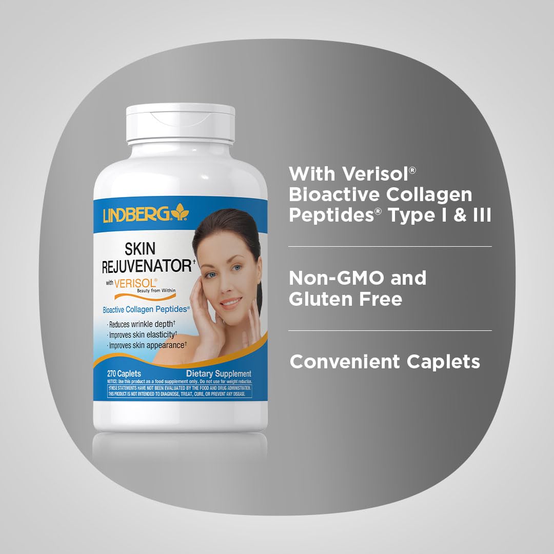 Lindberg Skin Rejuvenator with Verisol | 270 Tablets | Collagen Peptides for Hair, Skin & Nails