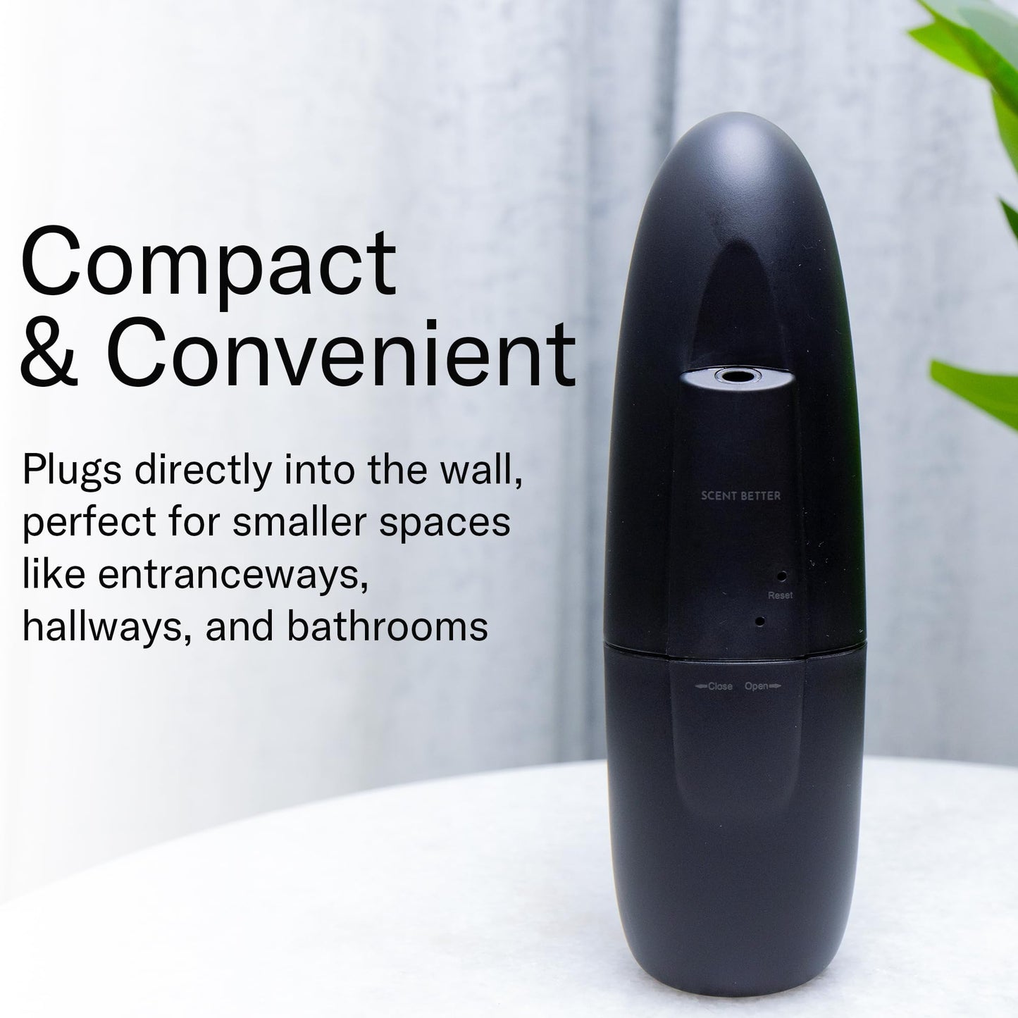 Scent Better Plug-In Waterless Diffuser for 500 sq ft – Free Linen Breeze (60 mL) – Black