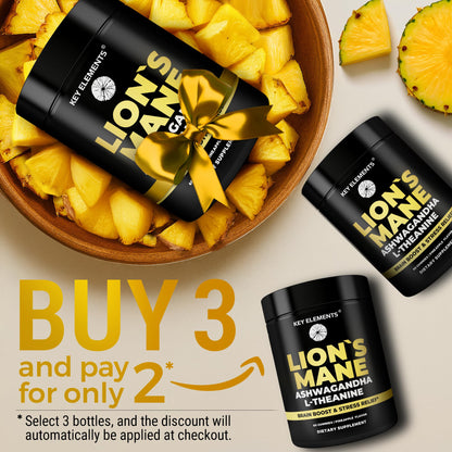 High Strength Lion's Mane Gummies with Ashwagandha & L-Theanine – Focus & Memory