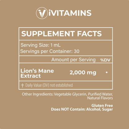 Lions Mane Liquid Tincture – Memory, Focus & Clarity (2 Pack) | iVitamins