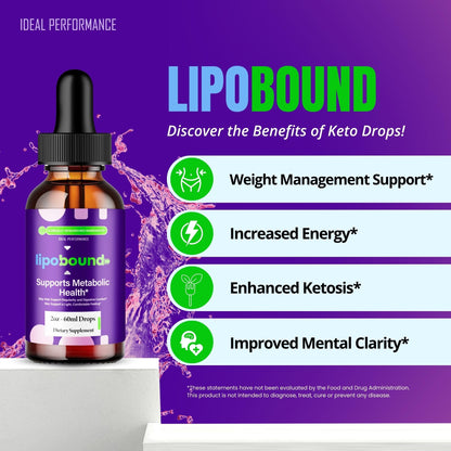 Lipobound Drops - Official Lipobound Droppers | Maximum Strength Keto Liquid (2 Pack)