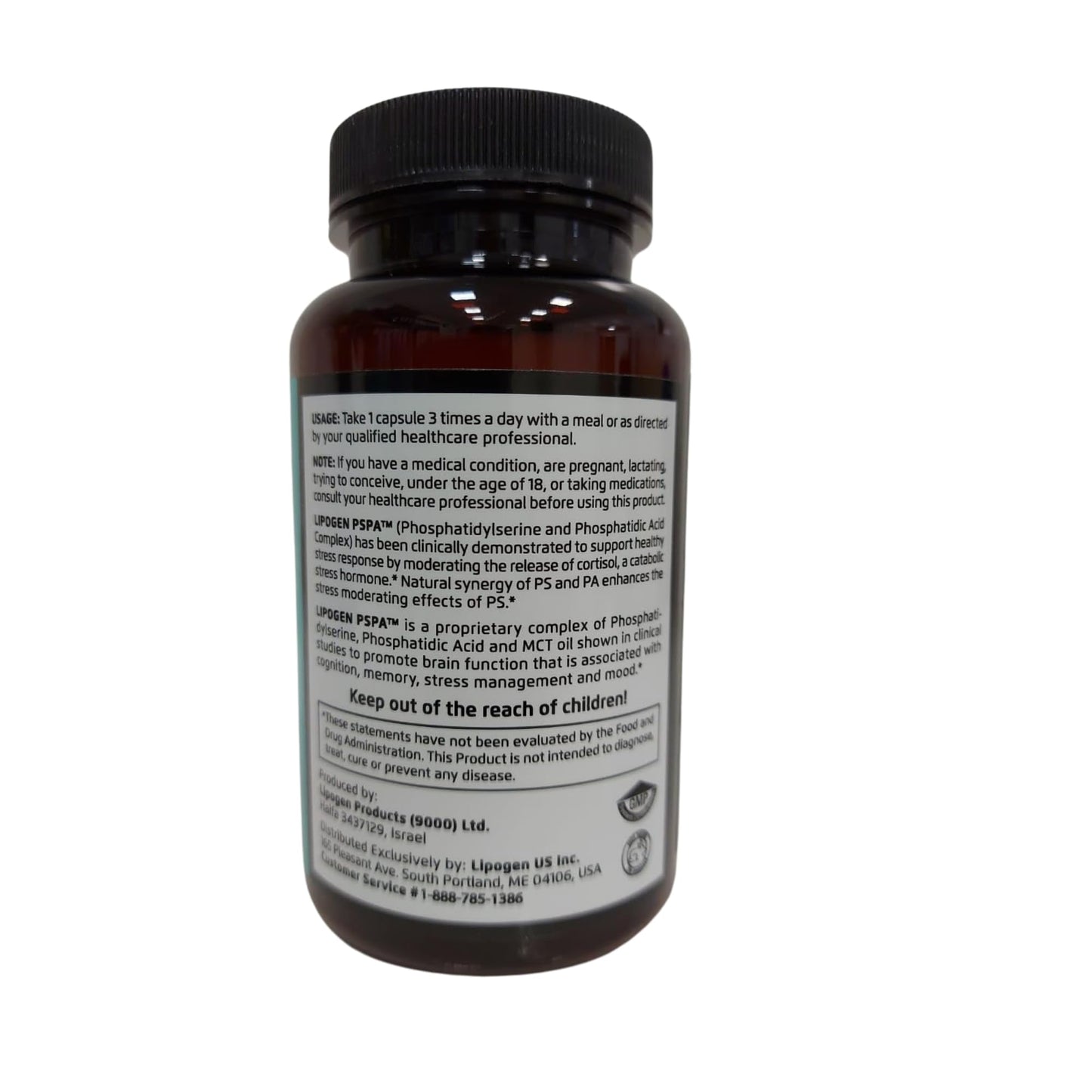 Lipogen PSPA Stress Relief Supplement and Cortisol Manager | Keeps You Calm and Relaxed | Support Immune System | Phosphatidylserine, Phosphatidic Acid: 90 softgels, 30 Days Supply
