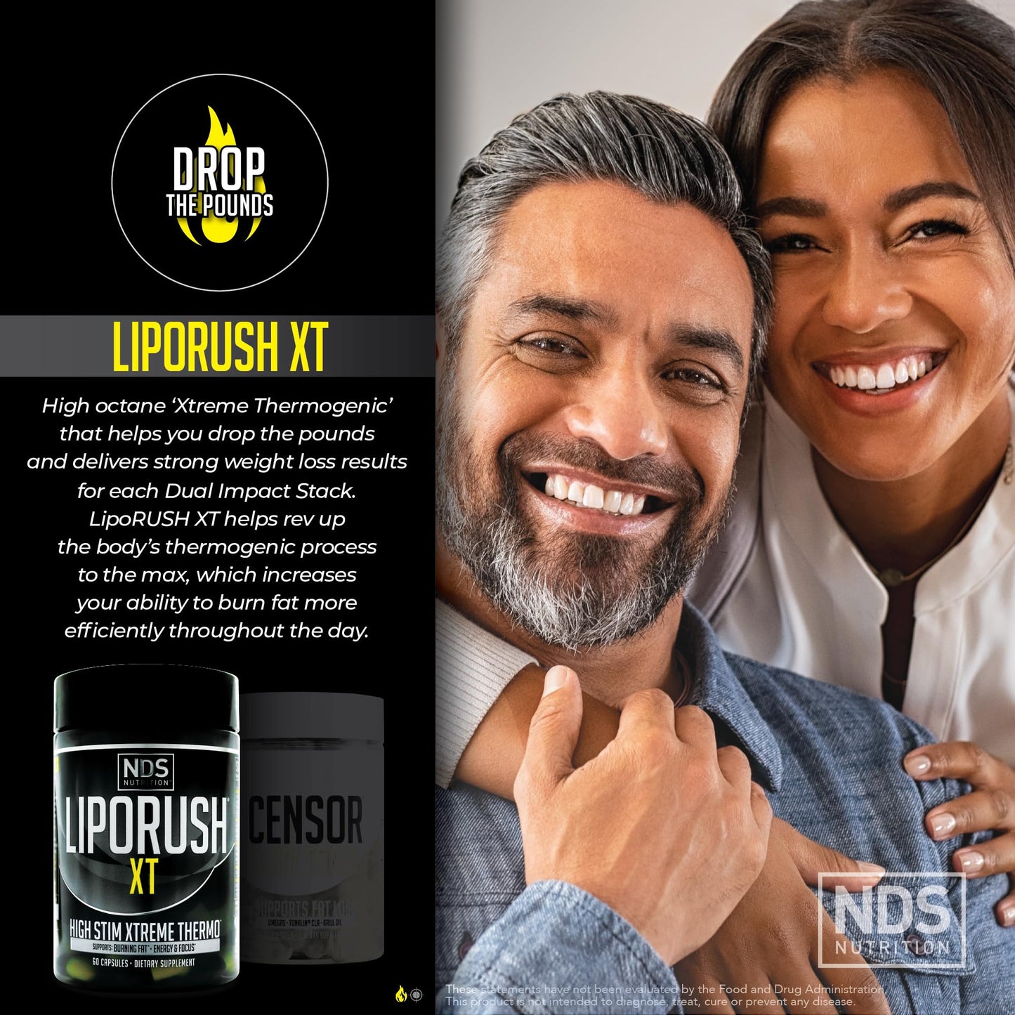 LIPORUSH NDS Dual Impact Weight Loss Stack – Thermogenic + CLA Toner