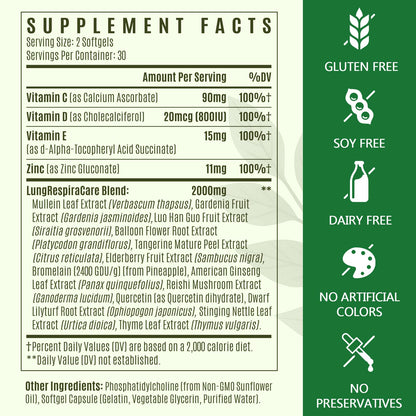 Liposomal Lung Cleansemax Supplement – Mullein Leaf & Elderberry, Quercetin + 13 Herbs & Vitamins | 120 Capsules