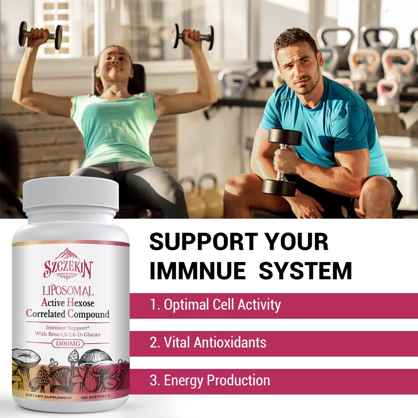 1500mg Liposomal AHCC Supplement - Immune Support & Liver Function, 720 Soft Gels