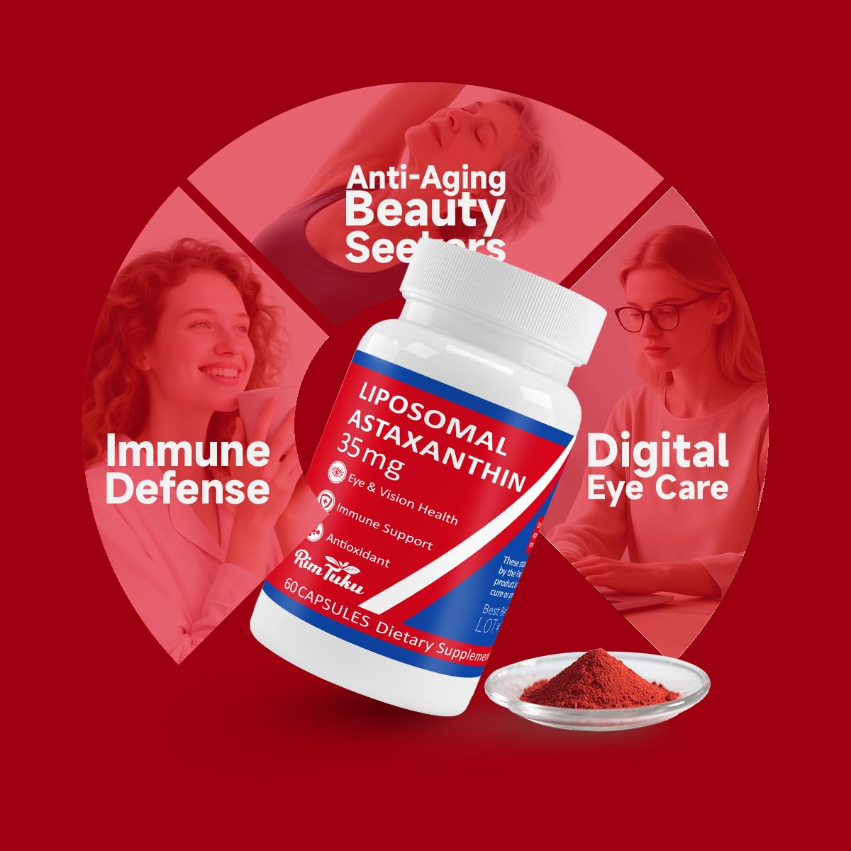 35mg Liposomal Astaxanthin Supplement – Antioxidant Support for Skin, Joints & Eyes | Vegan, Non-GMO
