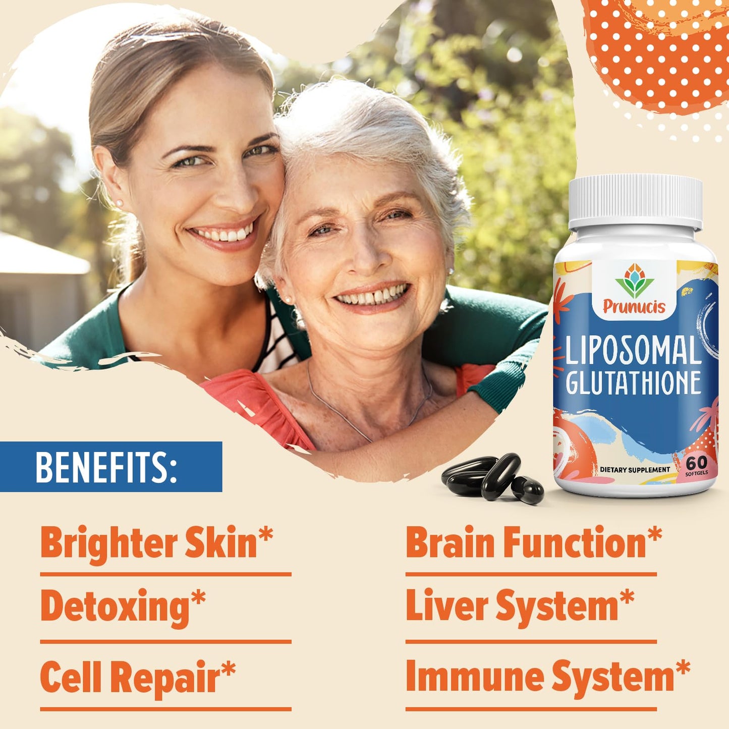 2400MG Liposomal Glutathione with Vitamin C, Milk Thistle & Alpha-Lipoic Acid - 120 Softgels