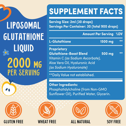 Prunucis 2000MG Liposomal Glutathione Liquid – 98% Absorption | Vegan
