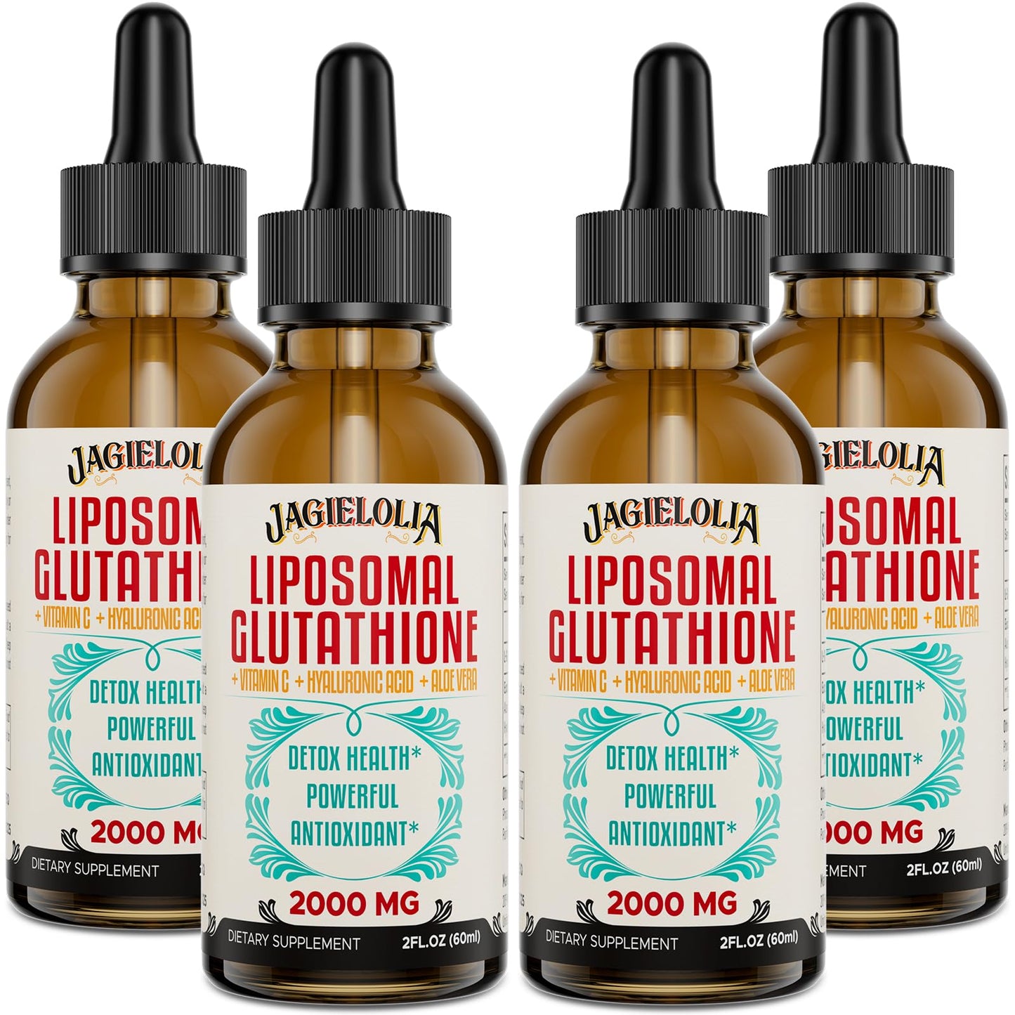 Jagielolia Liposomal Glutathione Liquid 2000MG – High-Potency Vegan Antioxidant Drops, 8 fl oz