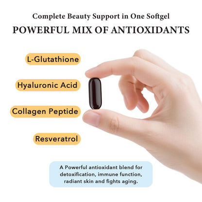 Liposomal Glutathione Softgels - Enhanced Absorption | L-Glutathione, Immune Support, Liver Detox | 60 Softgels