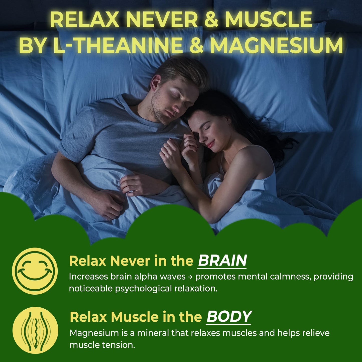 Liposomal L-Theanine Magnesium Gummies 200mg with GABA, 5-HTP – Sleep & Relax (2 Packs)