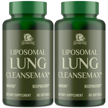 Liposomal Lung Cleansemax Supplement – Mullein Leaf & Elderberry, Quercetin + 13 Herbs & Vitamins | 120 Capsules