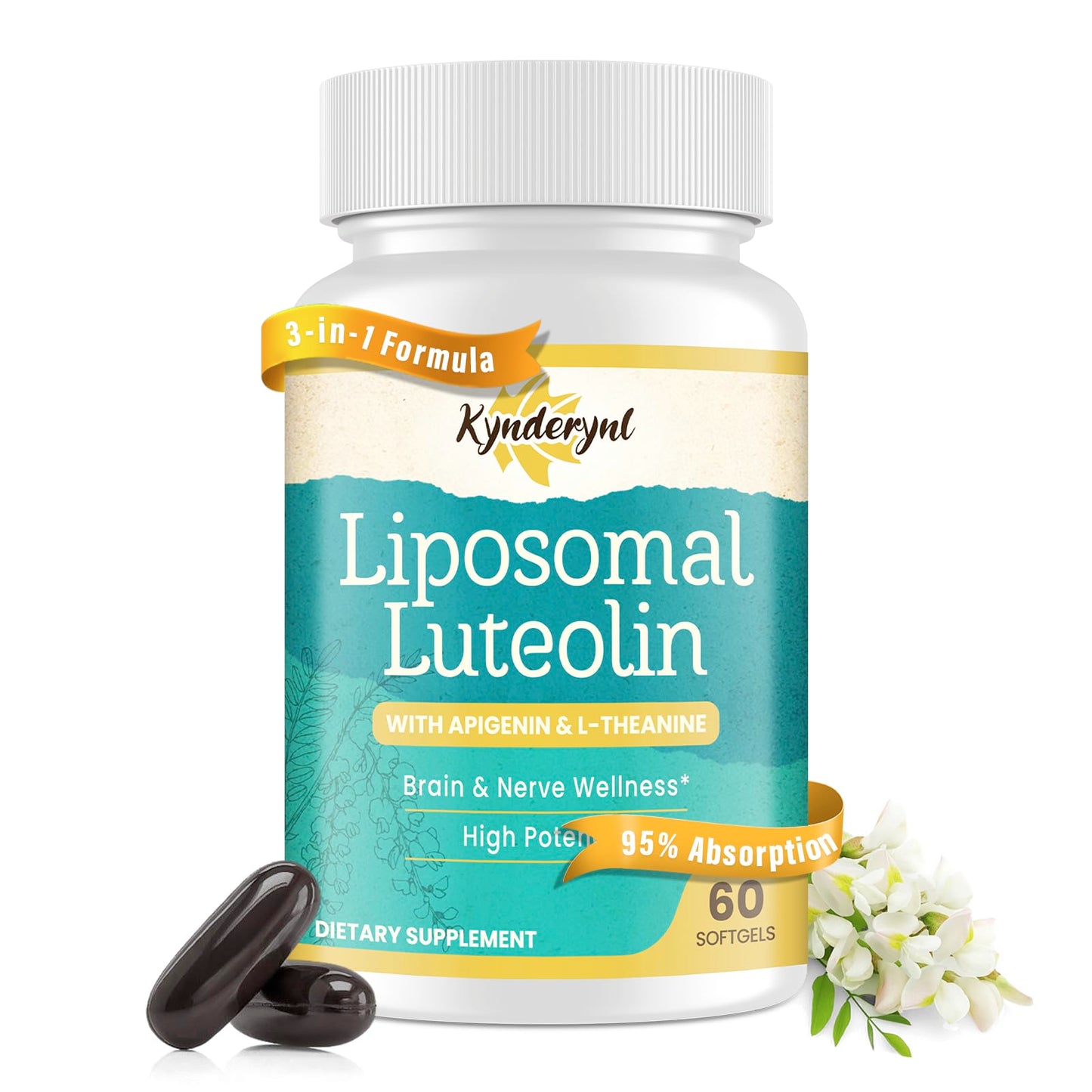 Liposomal Luteolin 200mg – Brain Support with Apigenin & L-Theanine