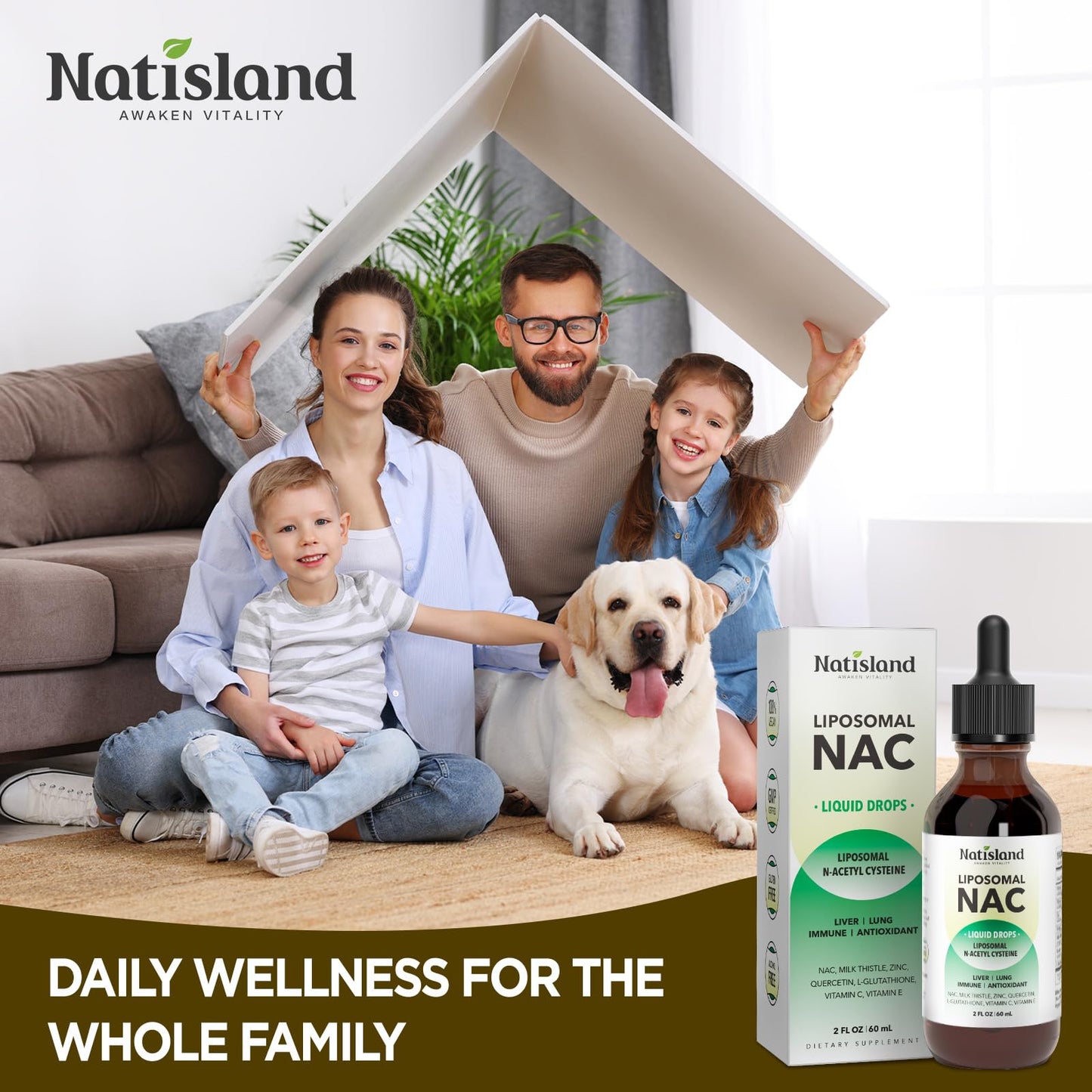 Liposomal NAC Drops - N-Acetyl Cysteine 600 mg (2 oz) with Milk Thistle & Quercetin