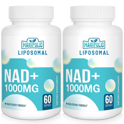 Liposomal NAD+ Supplement 1000 mg | Highest NAD Pontecy | Max Absorption | Pure NAD Supplement | Energy and DNA Repair, Aging Defense, Brain Function | 120 Softgels